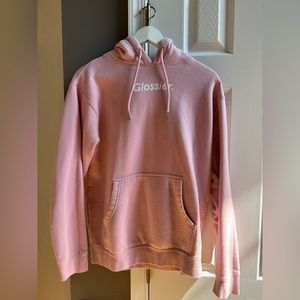 Glossier. - Original Pink Hoodie (XS - Unisex, OVERSIZED)
